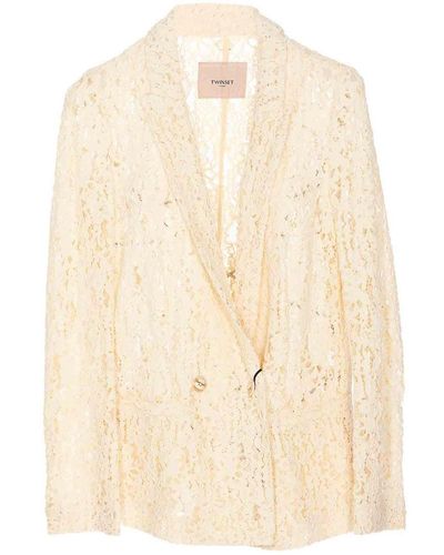 Twin Set Embroidered Jacket - Natural