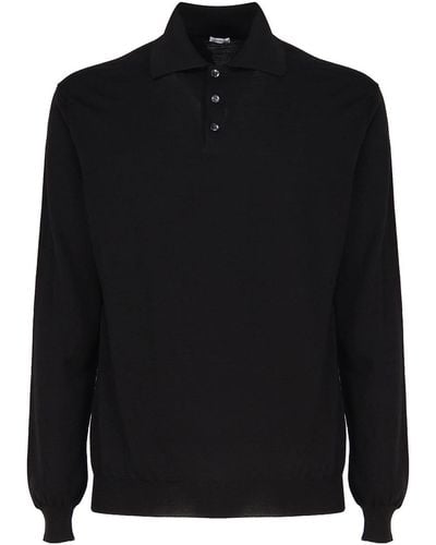 Malo Long-sleeved Polo Shirt - Black