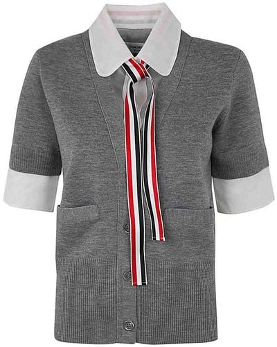 Thom Browne Round Collar Shirt - Gray