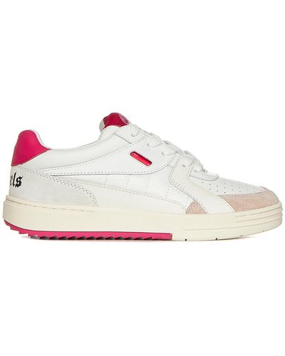 Palm Angels Leather Palm College Sneakers - White