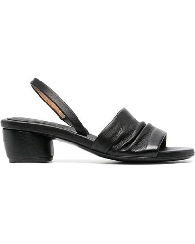 Marsèll Round-toe Leather Slingback Sandals - Black