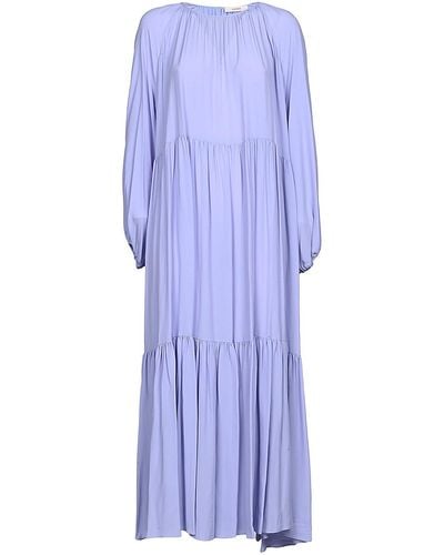 Jucca Flounce Long Dress - Purple