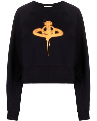 Vivienne Westwood Logo Cotton Sweatshirt - Black
