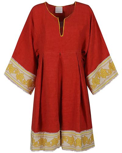 Ninaleuca Linen Short Dress - Red