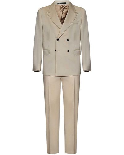 Low Brand Sand-colored Suit In Fresh Virgin Wool - Natural