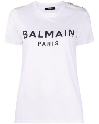 Balmain Logo Cotton T-shirt - White