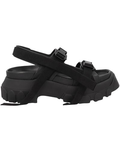 Rick Owens Tractor Sandal In Leather - Black