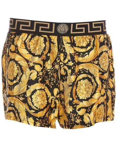 Versace Barocco Print Shorts - Metallic