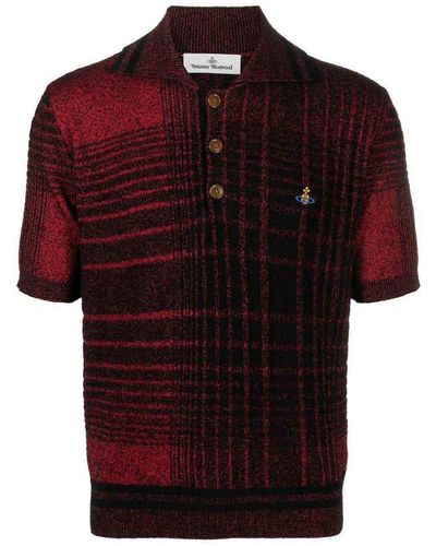 Vivienne Westwood Logo Checked Polo Shirt - Red