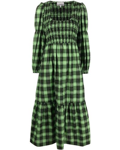 Ganni Checerboard Dress - Green