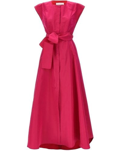 Carolina Herrera Long Bow Dress - Red