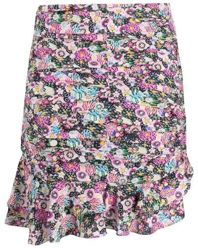 Isabel Marant Milendi Floral-print Ruched Mini Skirt - Multicolor