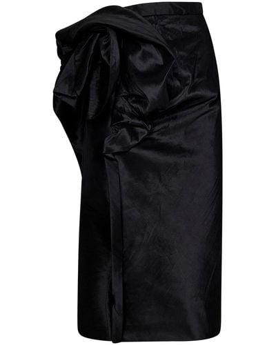 Maison Margiela Draped Midi Tight Skirt - Black