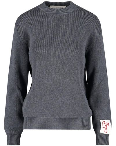 Golden Goose Back Maxi Logo Sweater - Gray