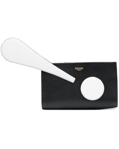 Moschino Exclamation Mark Clutch Bag - White