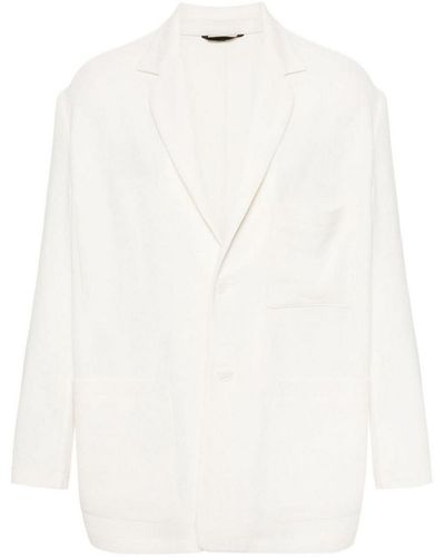 Giorgio Armani Ribbed Jacket - White
