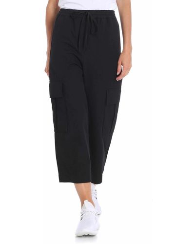 KENZO Crop Trousers With Pockets - Black