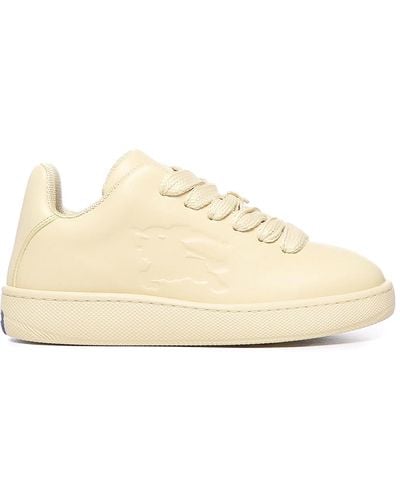 Burberry Box Trainer In Leather - Natural