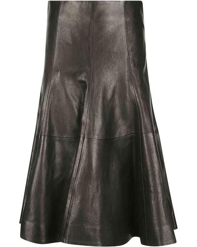 Khaite Leather Skirt - Grey