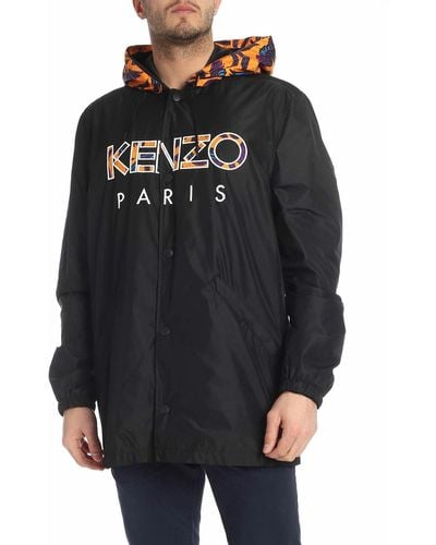 KENZO Flying Phoenix Hooded Jacket In - Black