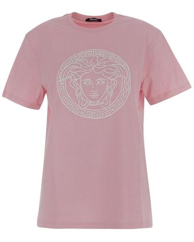 Versace T-shirt With Short Sleeves - Pink