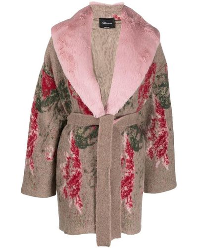 Blumarine Wool Blend Coat - Pink