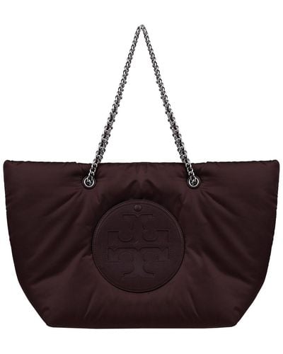 Tory Burch Ella Tote Bag With Application - Brown