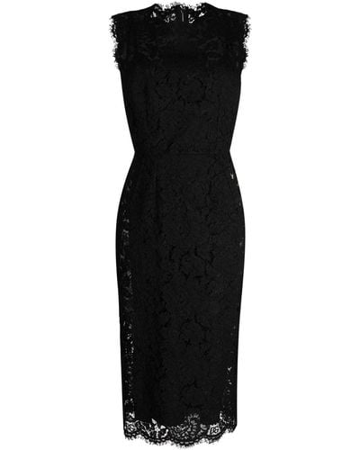 Dolce & Gabbana Lace Midi Dress - Black