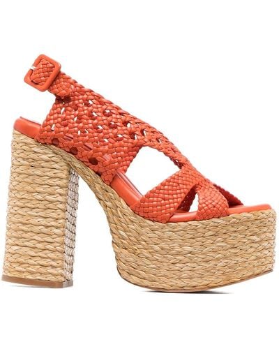 Paloma Barceló Interwovened Design Sandals With Block Heel - Pink