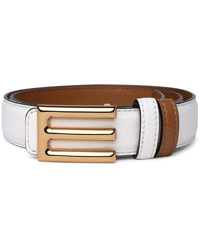 Etro Ivory Leather Belt - Natural