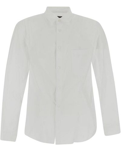 Comme Des Garcons Hommes Plus Shirt With Long Sleeves - White