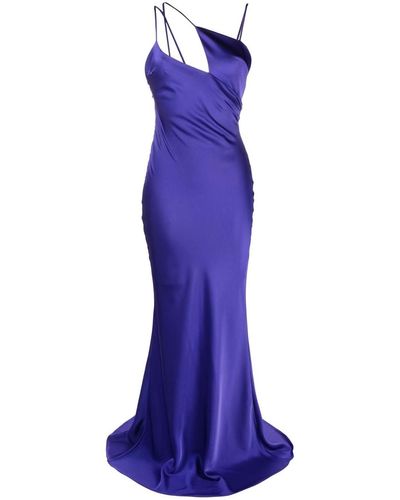 The Attico `melva` Long Dress - Purple