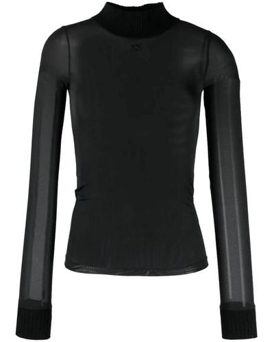 Courreges Reedition Second Skin Top - Black