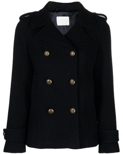 Circolo 1901 Double-breasted Wool Coat - Black