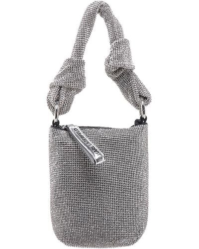 Karl Lagerfeld Handbag With All-over Rhinestones - Gray