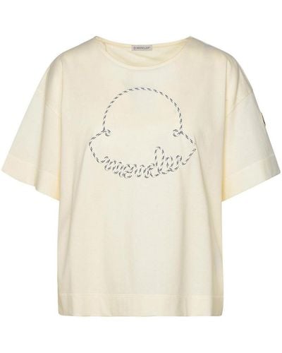 Moncler Ivory Cotton T-shirt - White