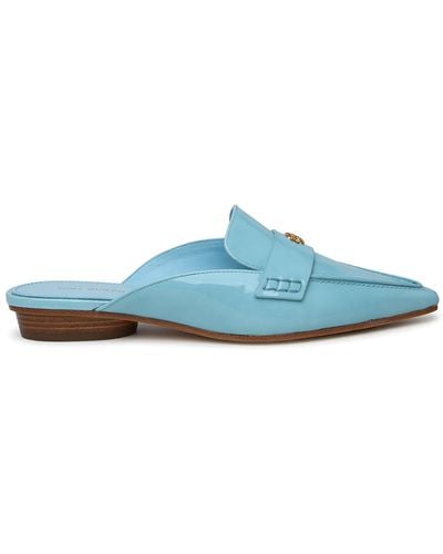 Tory Burch Pointed Sabot In Shiny Leather - Blue