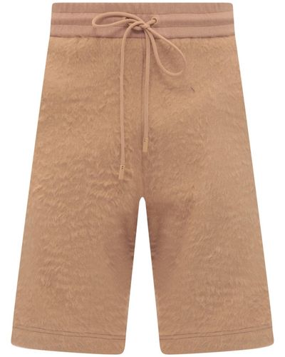 K KRIZIA Cotton Blend Bermuda Shorts - Natural
