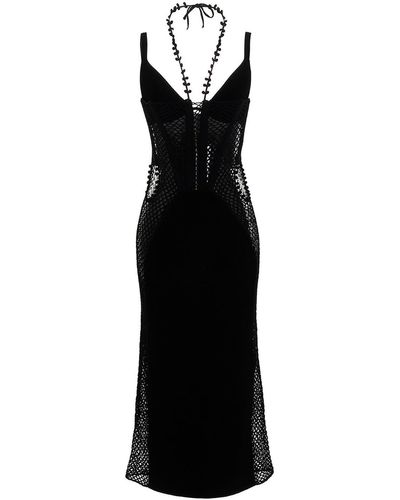 Dion Lee Coral Crochet Dress - Black