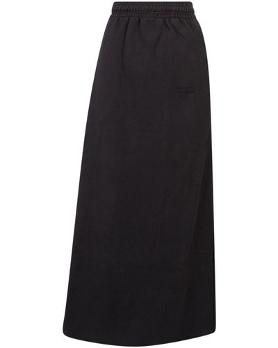 Vetements Cotton Skirt With Embroidered Logo - Black