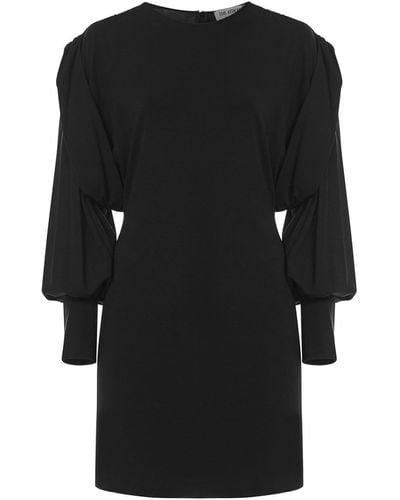 The Attico Dress With Draped Sleeves - Black