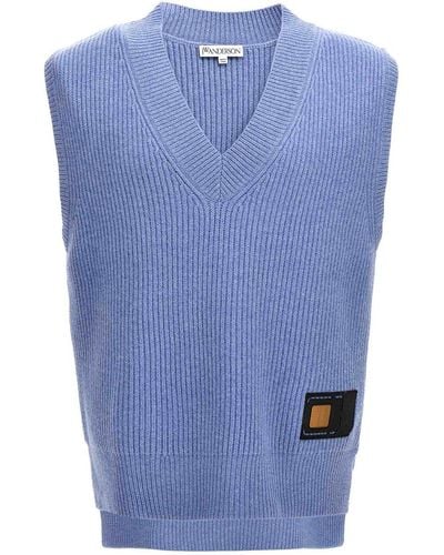 JW Anderson Logo Patch Vest - Blue