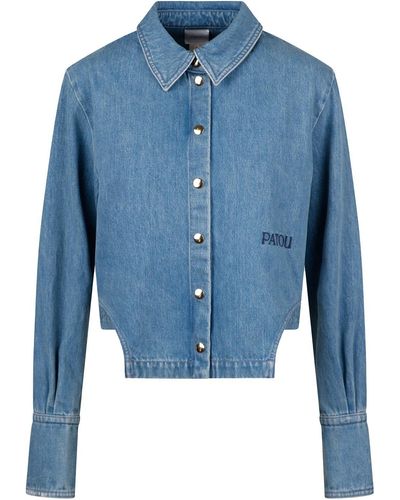 Patou Denim Jacket With Cut-out Detail - Blue