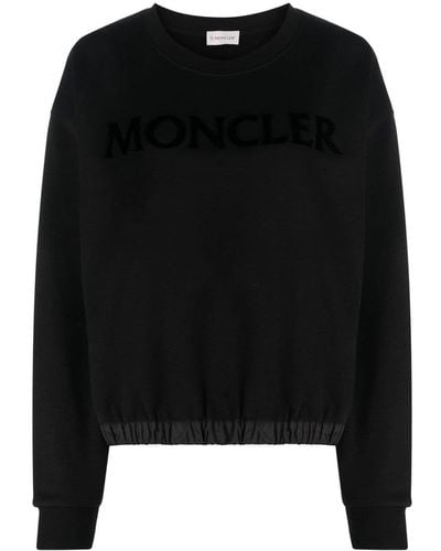 Moncler Logo-print Crew-neck Sweatshirt - Black