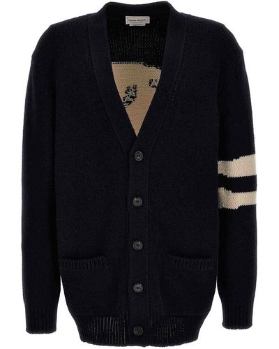 Alexander McQueen Skull Cardigan - Blue