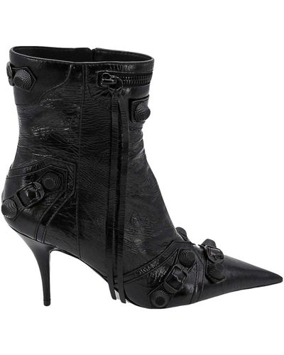 Balenciaga Patent Leather Ankle Boots - Black