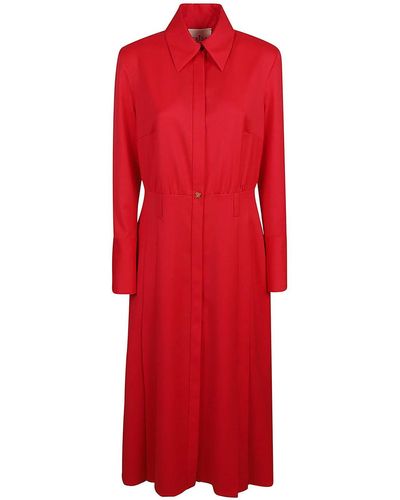 CRI.DA Shirt Style Midi Dress - Red