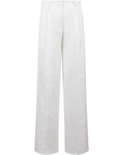 N°21 Wide Leg Trousers With Pleats - White