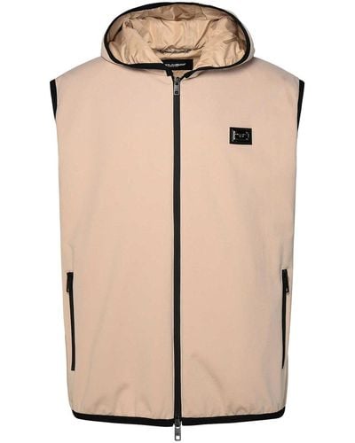 Dolce & Gabbana Gilet With Hoodie - Natural