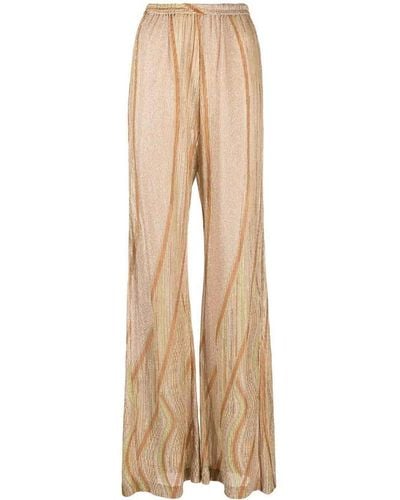 Forte Forte Lurex Jacquard Jersey Flared Trousers - Natural
